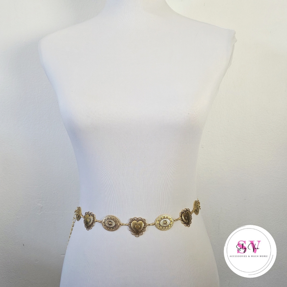 Gold Heart Chain Belt